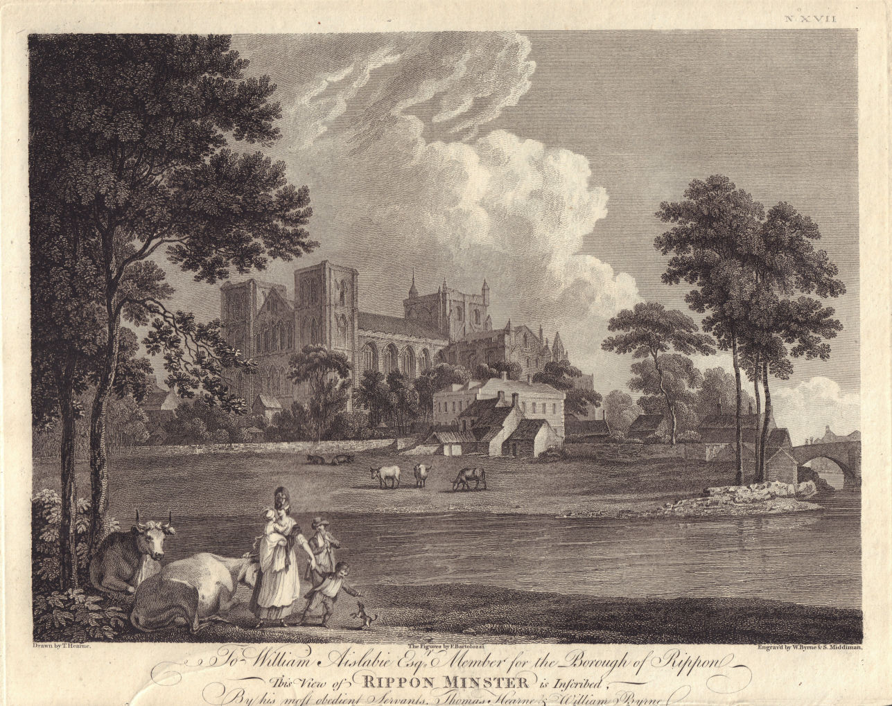 Rippon Minster. Ripon, Yorkshire. GROSE 1779 old antique vintage print picture